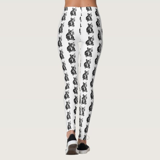 Leggings Légendes de dessin de Bulldog français (Dos)