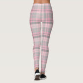 Leggings Légendes de femmes en plaid rose gris (Dos)