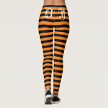 Leggings Légendes de fête d'Halloween en noir et orange per<br><div class="desc">Bande noire et orange personnalisée Halloween leggings de fête. Vêtements de vacances tendance pour femmes et ados. collants rayés personnalisables avec arrière - plan couleur personnalisé et modèle de lettre monogramme. Faites votre propre pantalon imprimé sur mesure pour la fête costumée, séance de mode, entraînement, gymnastique, danse, salle de gym,...</div>
