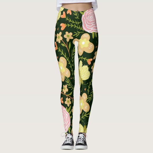 Leggings Légendes de fleurs (Devant)