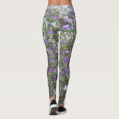 Leggings Légendes de fleurs de Crocus pourpres et blanches (Dos)