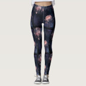 Leggings Légendes de fleurs de pivoines roses (Devant)