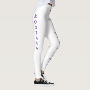 Leggings Légendes de fleurs d'état blanc Montana Bitterroot