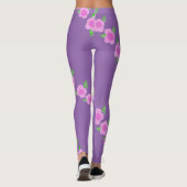 Leggings Légendes de fleurs roses mignonnes (Dos)