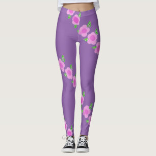 Leggings Légendes de fleurs roses mignonnes