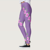 Leggings Légendes de fleurs roses mignonnes (Gauche)