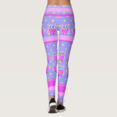 Leggings Légendes de hibou rose mignonne (Dos)