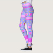 Leggings Légendes de hibou rose mignonne (Gauche)
