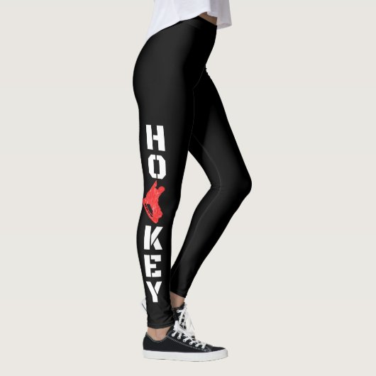 Leggings Légendes de hockey sur glace noir - raie rouge (Droite)