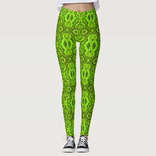 Leggings Légendes de la peau de serpent vert (Devant)