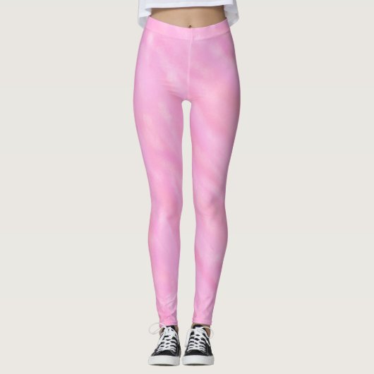 Leggings Légendes de lave à l'aquarelle rose (Devant)