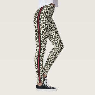 Leggings Légendes de léopard avec la Grève rouge