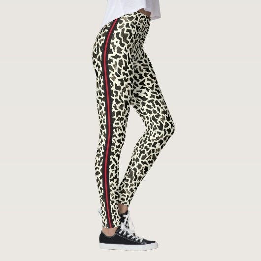 Leggings Légendes de léopard avec la Grève rouge (Droite)