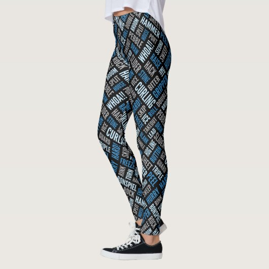 Leggings Légendes de Lingo de curling - Bleu et noir (Gauche)