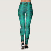 Leggings Légendes de mandala bleues et turquoises (Dos)