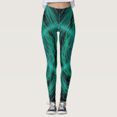 Leggings Légendes de mandala bleues et turquoises (Devant)