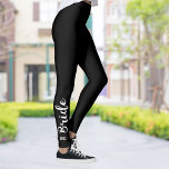 Leggings Légendes de mariée personnalisées avec monogramme<br><div class="desc">Des leggings parfaits pour que la mariée soit. Très cool et élégant, le mot Bride, court le long de la jambe droite avec votre monogramme ci-dessous (supprimer si vous voulez). Choisissez votre couleur en cliquant sur "customisez-la" puis le petit goutteur à oeil - idéal pour les couleurs mariages assorties. Que...</div>