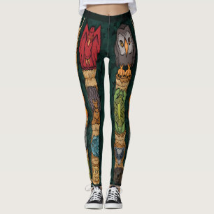 Leggings Légendes de mâts de totem animal - Arrière - pl