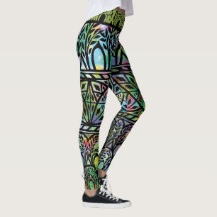 Leggings Légendes de Motif en verre Vintage de Boho