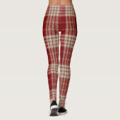 Leggings Légendes de Noël en plaid rouge (Dos)