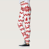 Leggings Légendes de Noël rouge moche (Gauche)