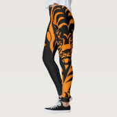 Leggings Légendes de nom personnalisé noir et orange du tig (Gauche)