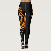 Leggings Légendes de nom personnalisé noir et orange du tig (Dos)