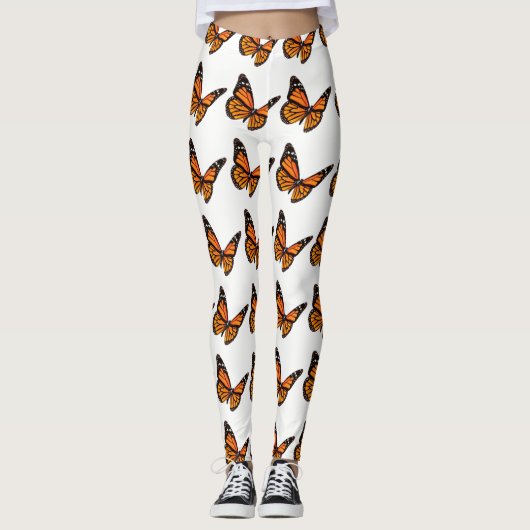 Leggings Légendes de papillon orange et noir du monarque (Devant)