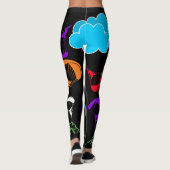 Leggings Légendes de parapente de couleur noire (Dos)