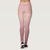 Leggings Légendes de Parties scintillant d'or rose texte et (Dos)