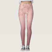 Leggings Légendes de Parties scintillant d'or rose texte et (Devant)