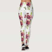 Leggings Légendes de pavot à fleurs à l'aquarelle (Dos)