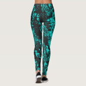 Leggings Légendes de pinceau Cyan (Dos)