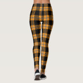 Leggings Légendes de plaid d'Halloween noir et orange (Dos)