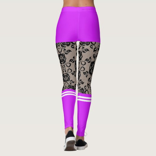 Leggings Légendes de poissons de dentelle Faux Lace Purple  (Dos)