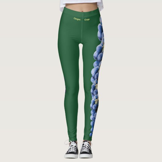 Leggings Légendes de raisins de l'État de l'Oregon vert (Devant)
