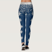 Leggings Légendes de spandex bleues et argentées (Dos)