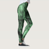 Leggings Légendes de Spandex Texturées de Grunge Vert (Droite)