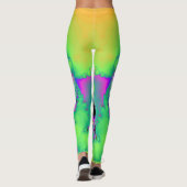 Leggings Légendes de style abstrait fractal. Couleurs folle (Dos)