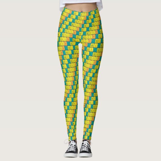 Leggings Légendes de table périodique FitChick 2 (Devant)