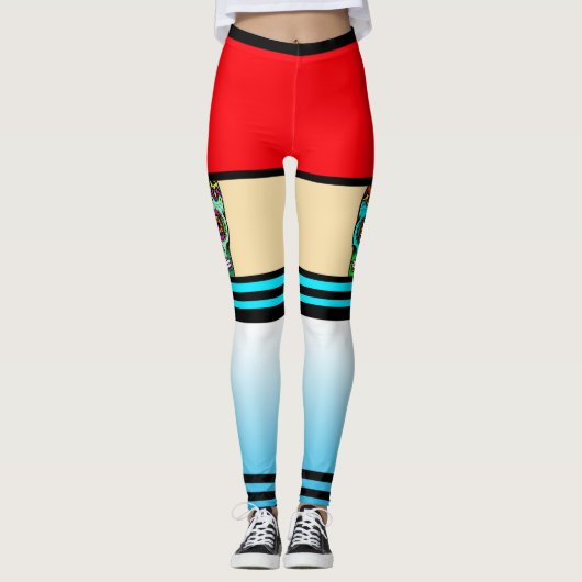 Leggings Légendes de tatouage au crâne sucre (Devant)