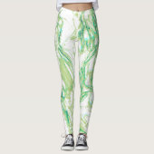 Leggings Légendes de tourbillon vert marbré (Devant)