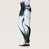 Leggings Légendes de tournesol noir et blanc (Gauche)