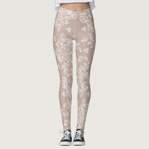 Leggings Légendes de yoga à la mode à la dentelle blanch