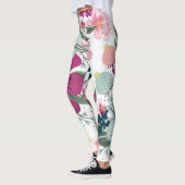 Leggings Légendes des femmes Fleurs tropicales sur blanc (Gauche)