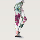 Leggings Légendes des femmes Fleurs tropicales sur blanc (Droite)