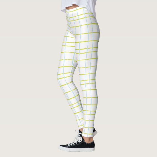 Leggings Légendes Design Plaid bleu/vert (Gauche)