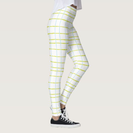 Leggings Légendes Design Plaid bleu/vert (Droite)