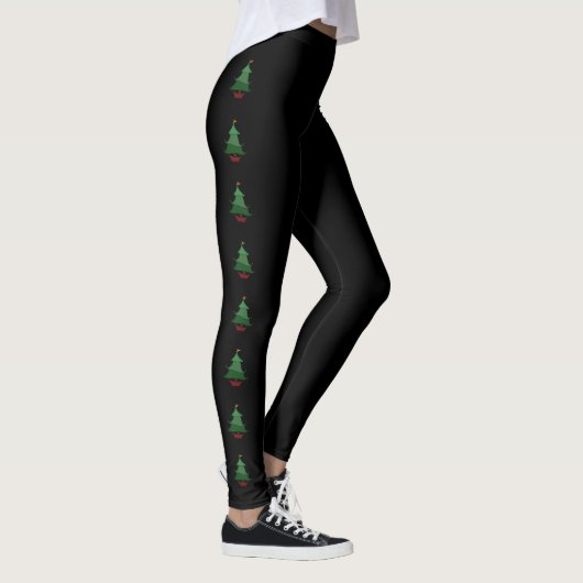 Leggings Légendes d'esquisse d'arbre de Noël funky (Droite)