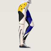 Leggings Légendes d'impression Abstraites bleues et jaunes (Droite)